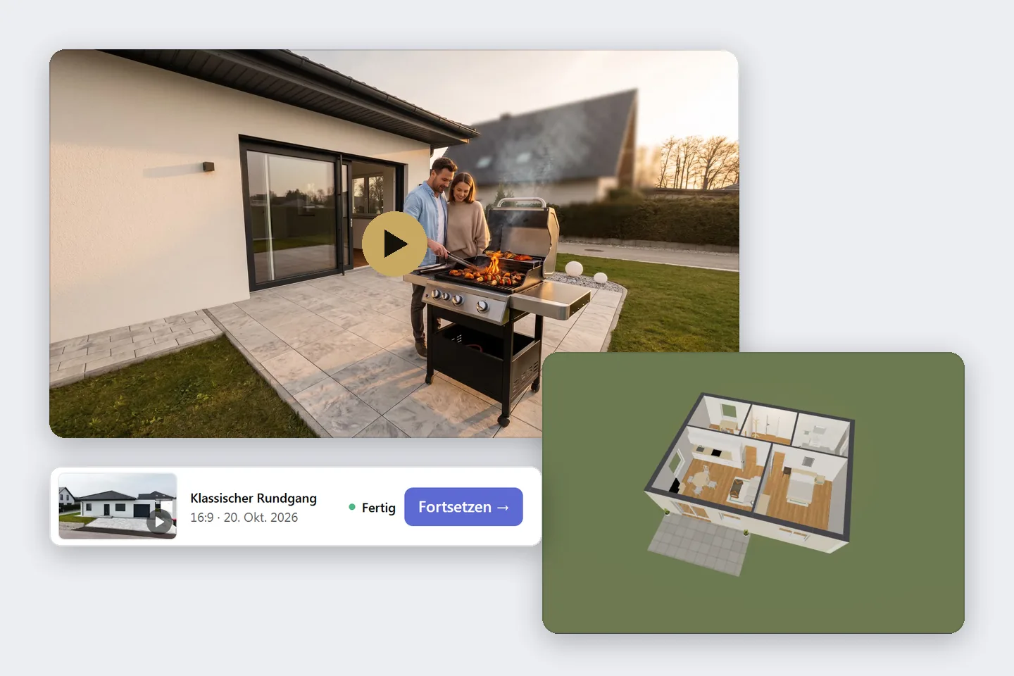 Fertiges Video und 3D-Rundgang eines Objekts in Listaro